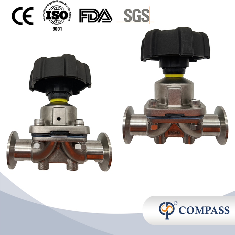 1/2Inch 12.7MM High Quality Sanitary Hygienic Stainless Steel SS304 SMS Clamp Straight Diaphragm Valve