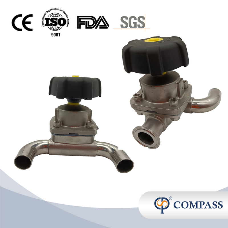 1/2Inch 12.7MM High Quality Sanitary Hygienic Stainless Steel SS316L SMS Clamp U-Type Diaphragm Vavle 