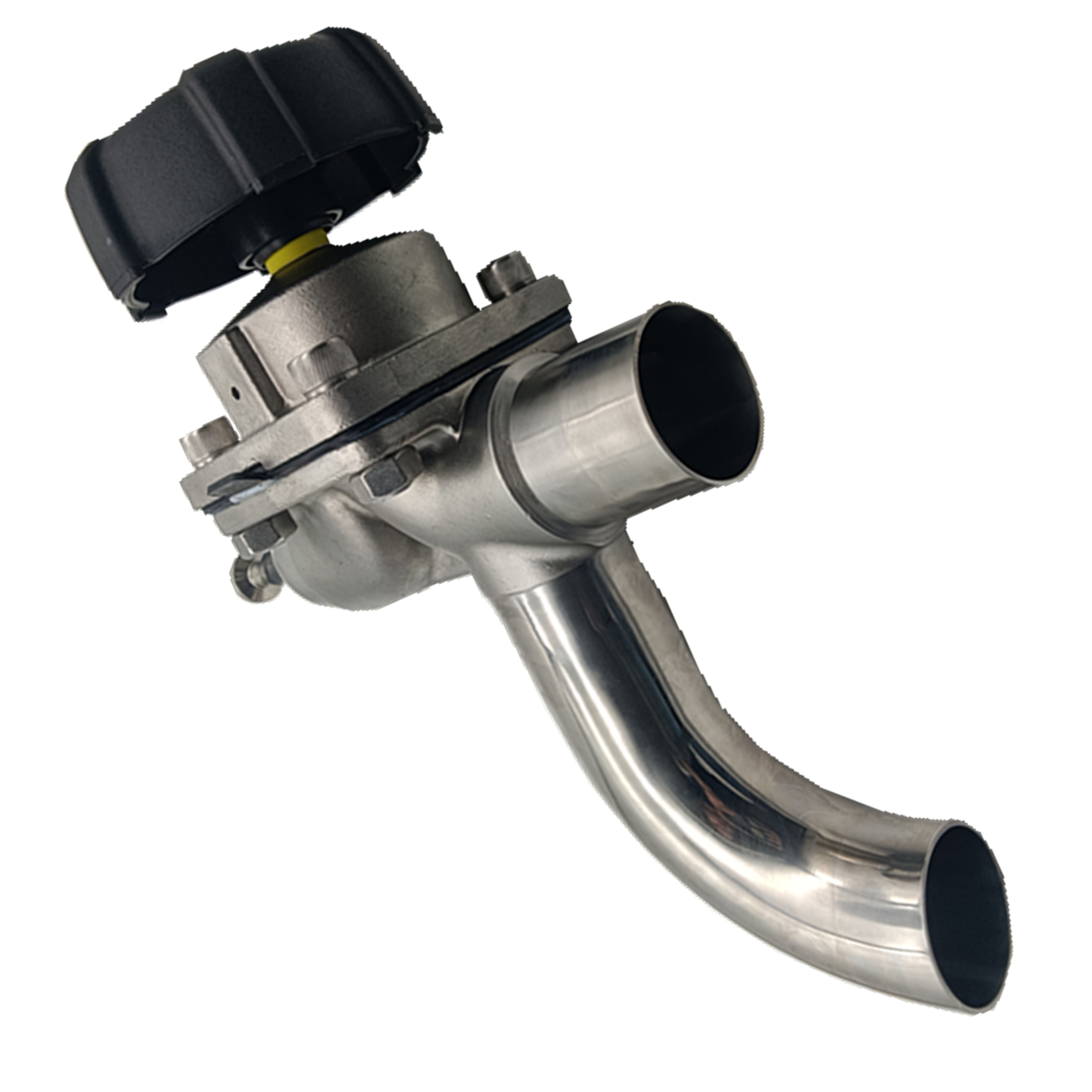 1-1/2 Inch×1/2 Inch High Quality Sanitary Hygienic Stainless Steel SS316L Manual SMS Three-ways Elbow Type Diaphragm Vavle 