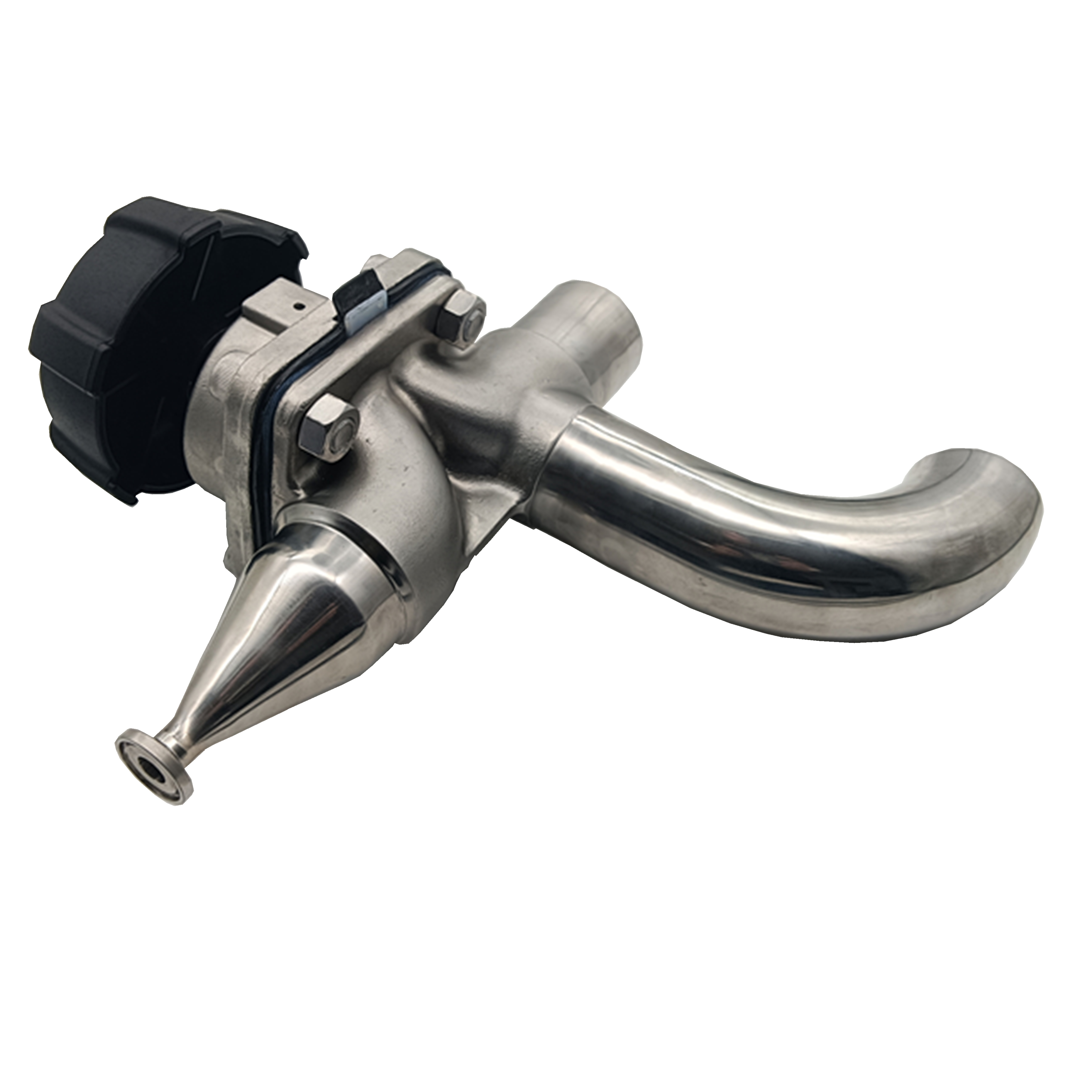1-1/2 Inch×1/2 Inch High Quality Sanitary Hygienic Stainless Steel SS316L Manual SMS Three-ways Elbow Type Diaphragm Vavle 
