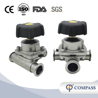 1/2Inch 12.7MM High Quality Sanitary Hygienic Stainless Steel SS316L SMS Clamp Three-ways Diaphragm Vavle 