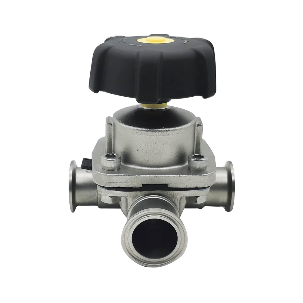 1/2Inch 12.7MM High Quality Sanitary Hygienic Stainless Steel SS316L SMS Clamp Three-ways Diaphragm Vavle 