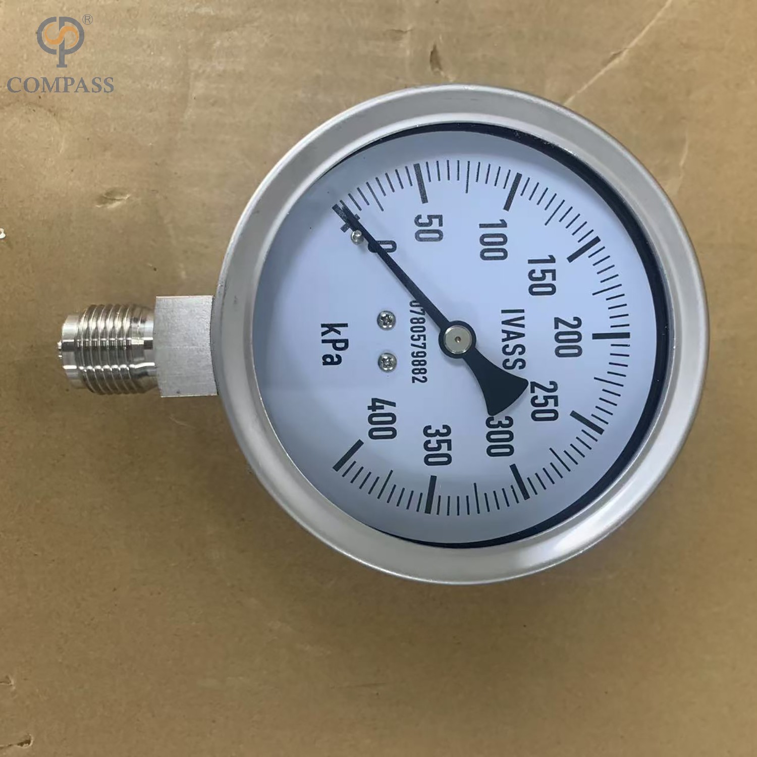 1/2"-BSP STAINLESS STEEL SANITARY SS304 RADIAL STEM PRESSURE GAUGE 100MM