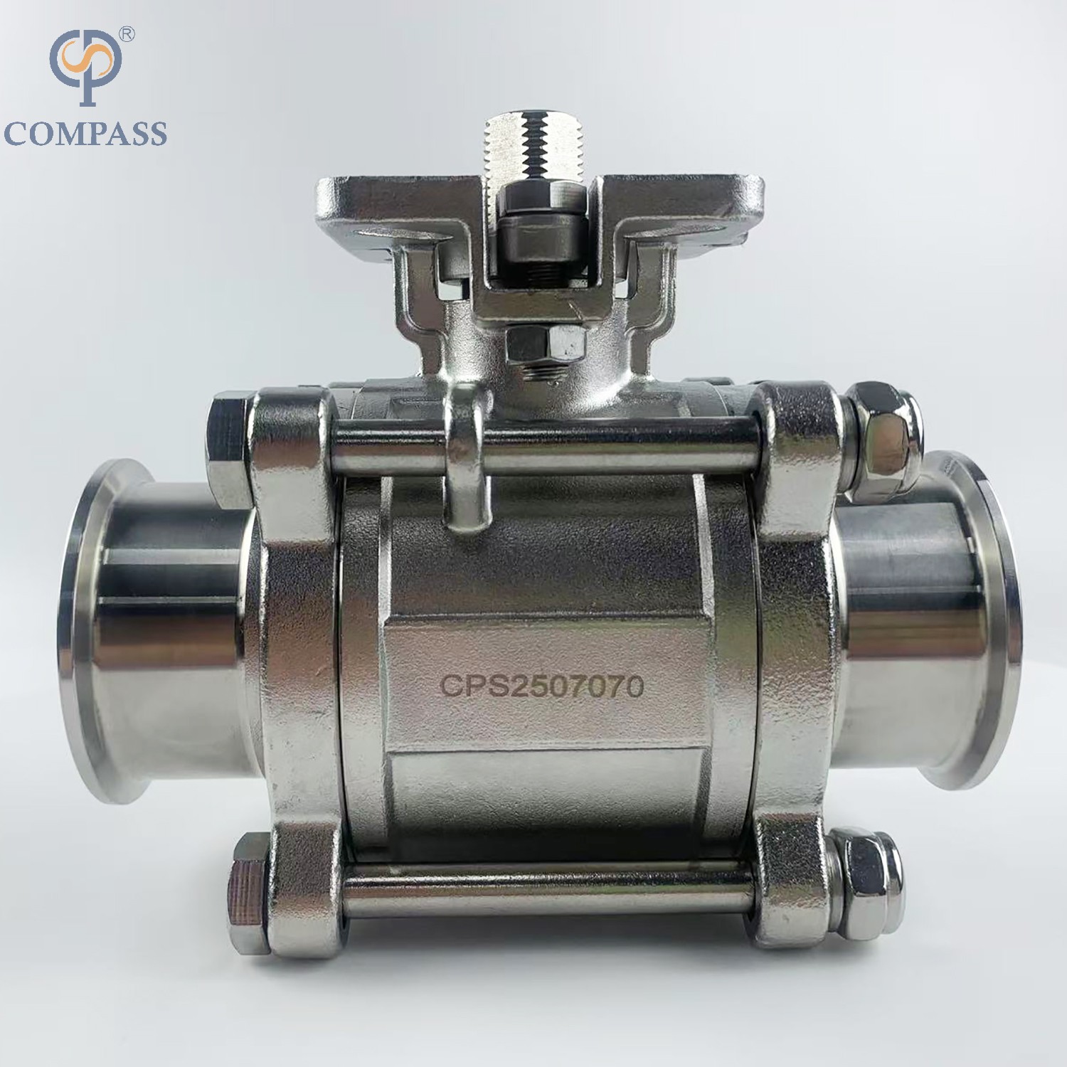 2INCH STAINLESS STEEL MANUAL HIGH PLATFORM THREE-PIECE BALL VALVE WITHOUT HANDLE