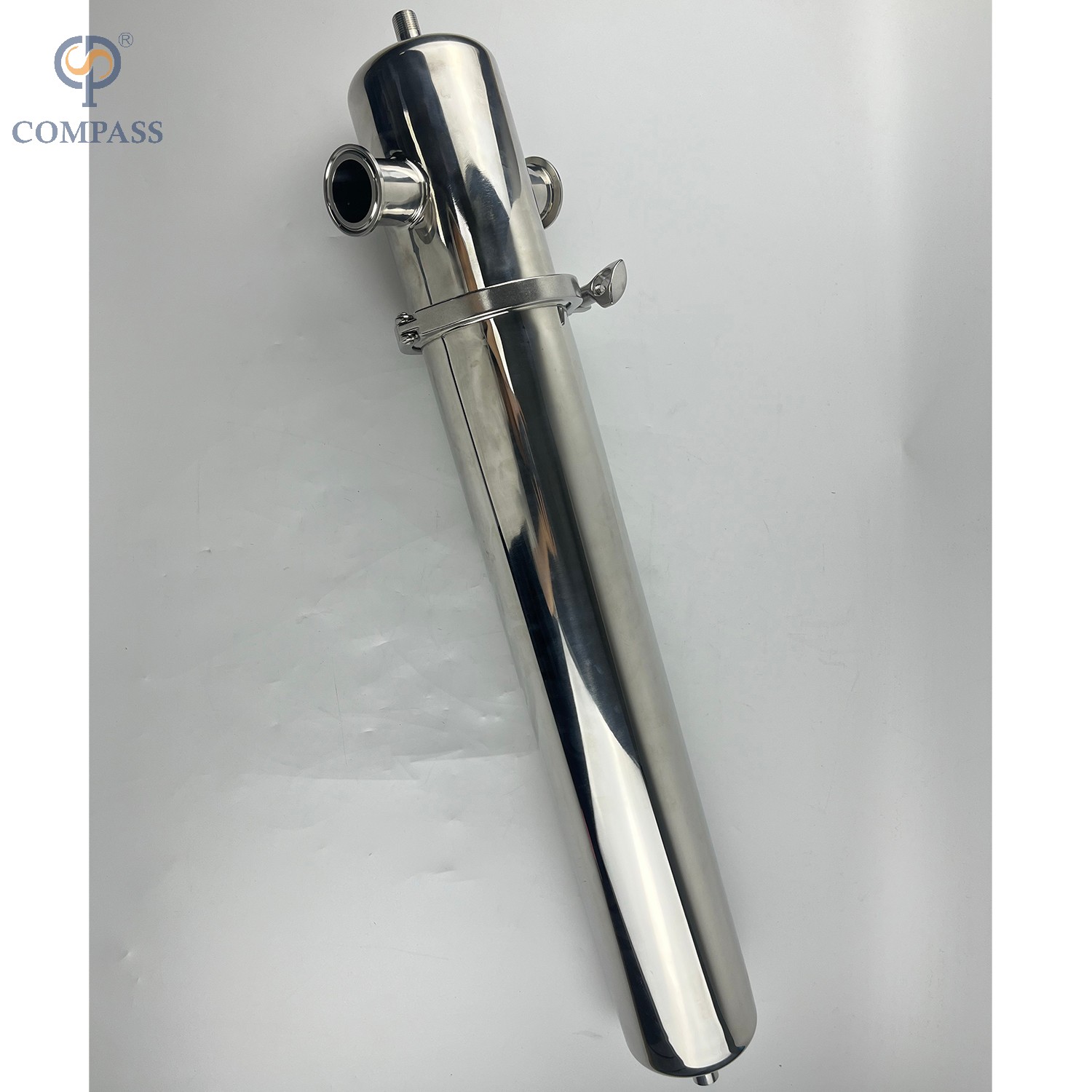 Sanitary steam filter with stainless steel housing and pleated filter element 1.5" SS316L