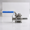 Low Platform 25.4MM SS316L Clamp and Weld Three Piece Full Port Ball Valves