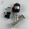 TRI-CLAMP PNEUMATIC PLASTIC HEAD ANGLE SEAT VALVE WITH SOLENOID VALVE