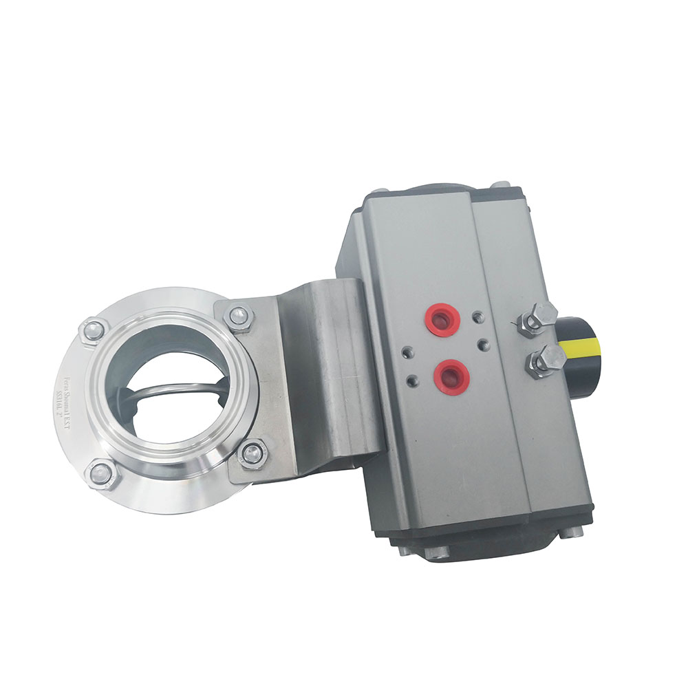 1/2inch 12.7mm Sanitary Hygienic Stainless Steel Food Grade SS304 Pneumatic Clamp Butterfly Valve with Pneumatic Actuator 
