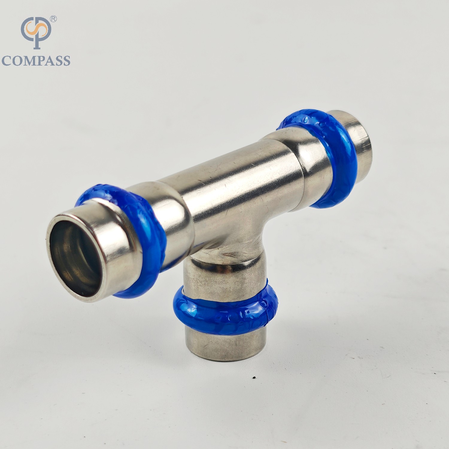 DN15 Sanitary Stainless Steel SS304 Equal Tee Press Fitting