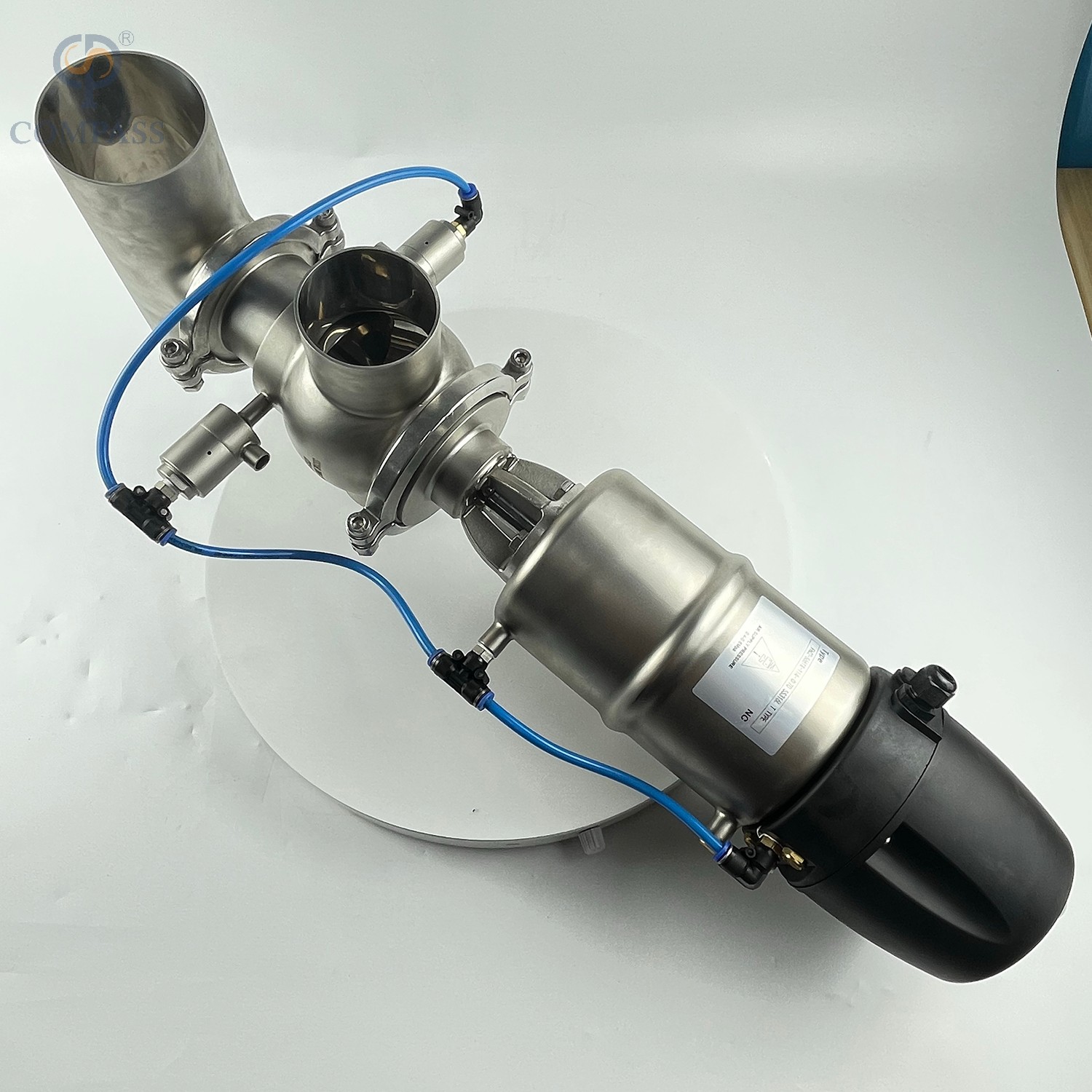 SS316L T22 Intelligent Pneumatic Double Seats Mix-proof Valve