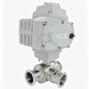 Best Selling Sanitary Stainless Steel Electric Ball Valve SS304 50.8mm Clamp Three Way L-port Ball Valves with 220 Electric Head