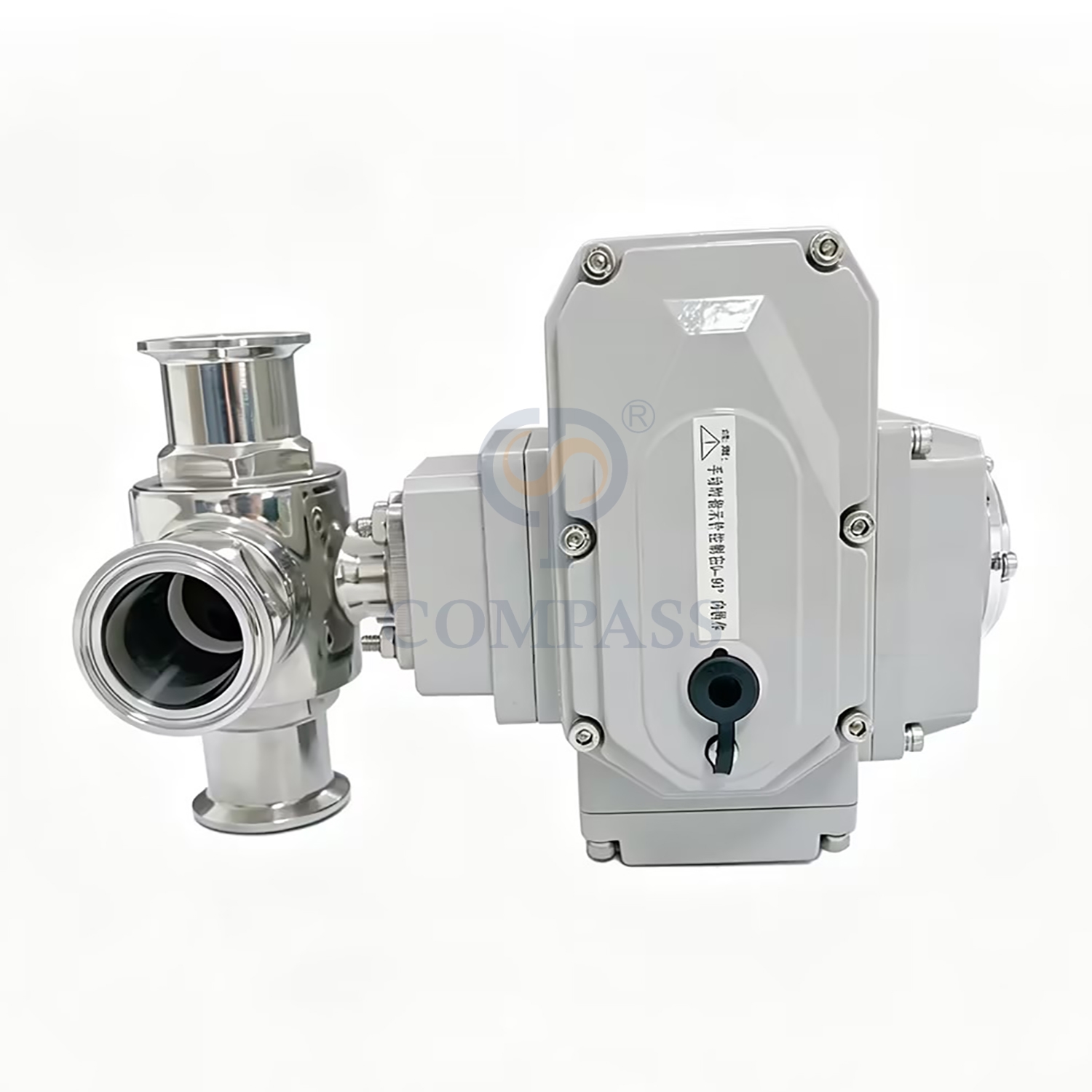 Best Selling Sanitary Stainless Steel Electric Ball Valve SS304 50.8mm Clamp Three Way L-port Ball Valves with 220 Electric Head