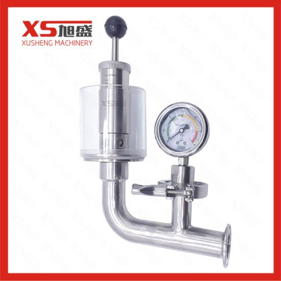 Sanitary Stainless Steel SS304 Air Pressure Relief Valve with Pressure Gauges