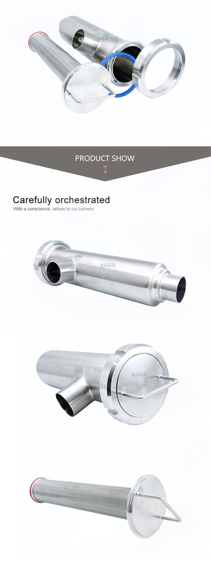 Stainless Steel Sanitary 90 Angle Type Strainer