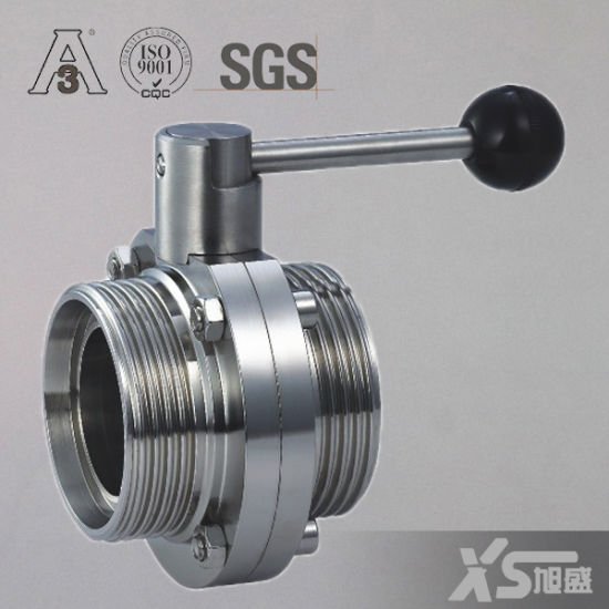  76.2Sanitary Manual SS304 Male Threading Butterfly Valve