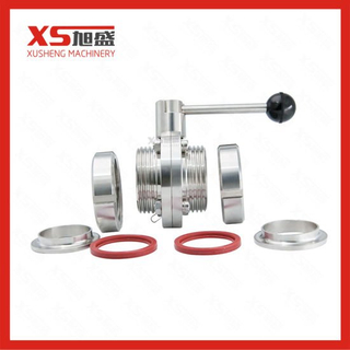 25.4mm SS316L Stainless Steel Sanitary DIN Manual Sanitary Butterfly Valves