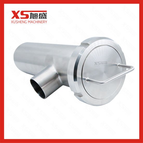 25.4mm Ss304 Sanitary Clamp Angular Filter Strainer with Perforated Plate Screen