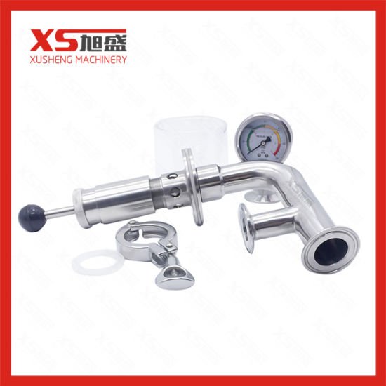 Sanitary Stainless Steel SS304 Air Release Valve with Pressure Gauge