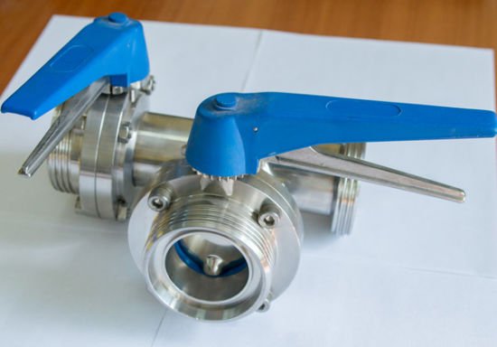 Dn38 Stainless Steel AISI304 Three-Way T Type Thread Butterfly Valves