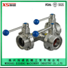 Dn38 Stainless Steel AISI304 Three-Way T Type Thread Butterfly Valves