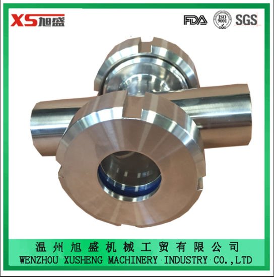 Stainless Steel Ss304 Ss316L Sanitary Four Ways Cross Union Sight Glass