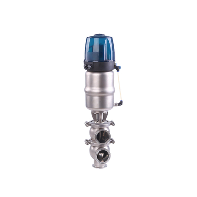 Stainless Steel Hygienic LL Double Seat Divert Valve With Control Head