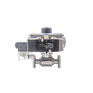 Sanitary Two Ways Tri Clamp Ball Valves with Pneumatic Actuator and Solenoid Valve