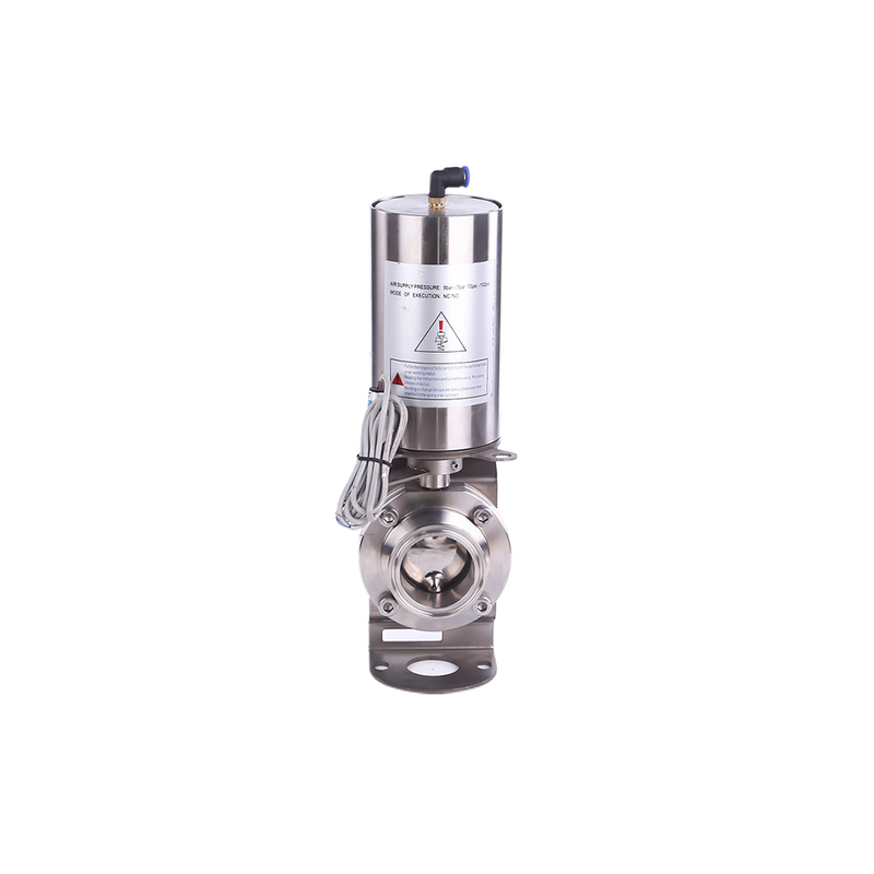 Stainless Steel Sanitary Pneumatic Air Operated Clamp Butterfly Valve with Limit Switch