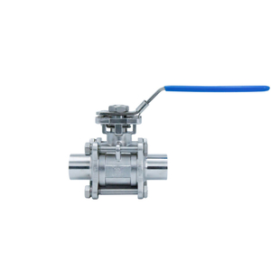 Ss304stainless Steel Sanitary Welded Three Piece Ball Valve
