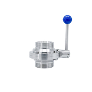 SS304 SS316L Stainless Steel Sanitary Threaded Ball Valve with Butterfly Type