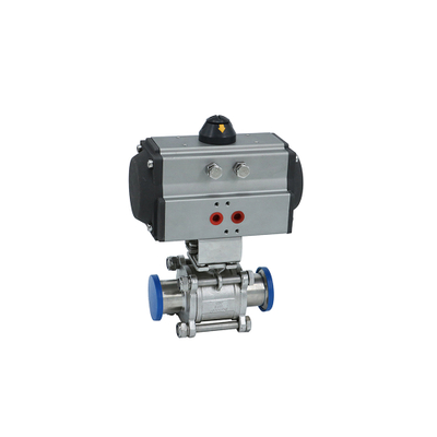 Stainlesssteel Sanitary Peumatic 3-Pieces Ball Valves with Clamping Ends