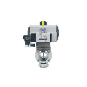 Stainless Steel Sanitary Pneumatic Actuator Tri Clamp Butterfly Valves with Solenoid Valve